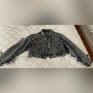 Premium embellished star studded denim jacket